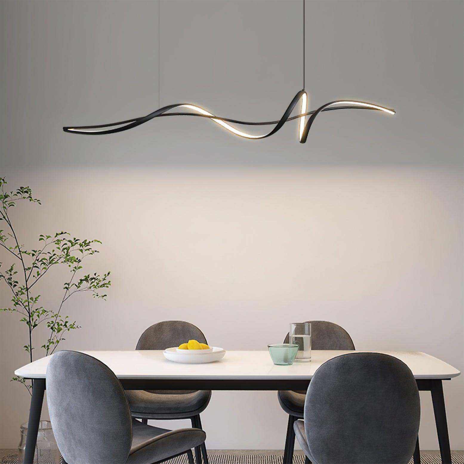 Aveline Moderne Schwarze LED Wellen-Pendelleuchte-Letslighting