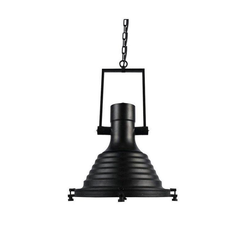 Solara Pendant Lamp Brass Ribbed Dome Industrial - Letslighting