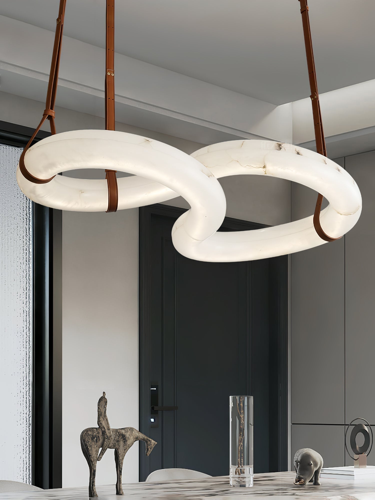 Althaen Postmodern Luxury Brown Alabaster Chandelier - Letslighting