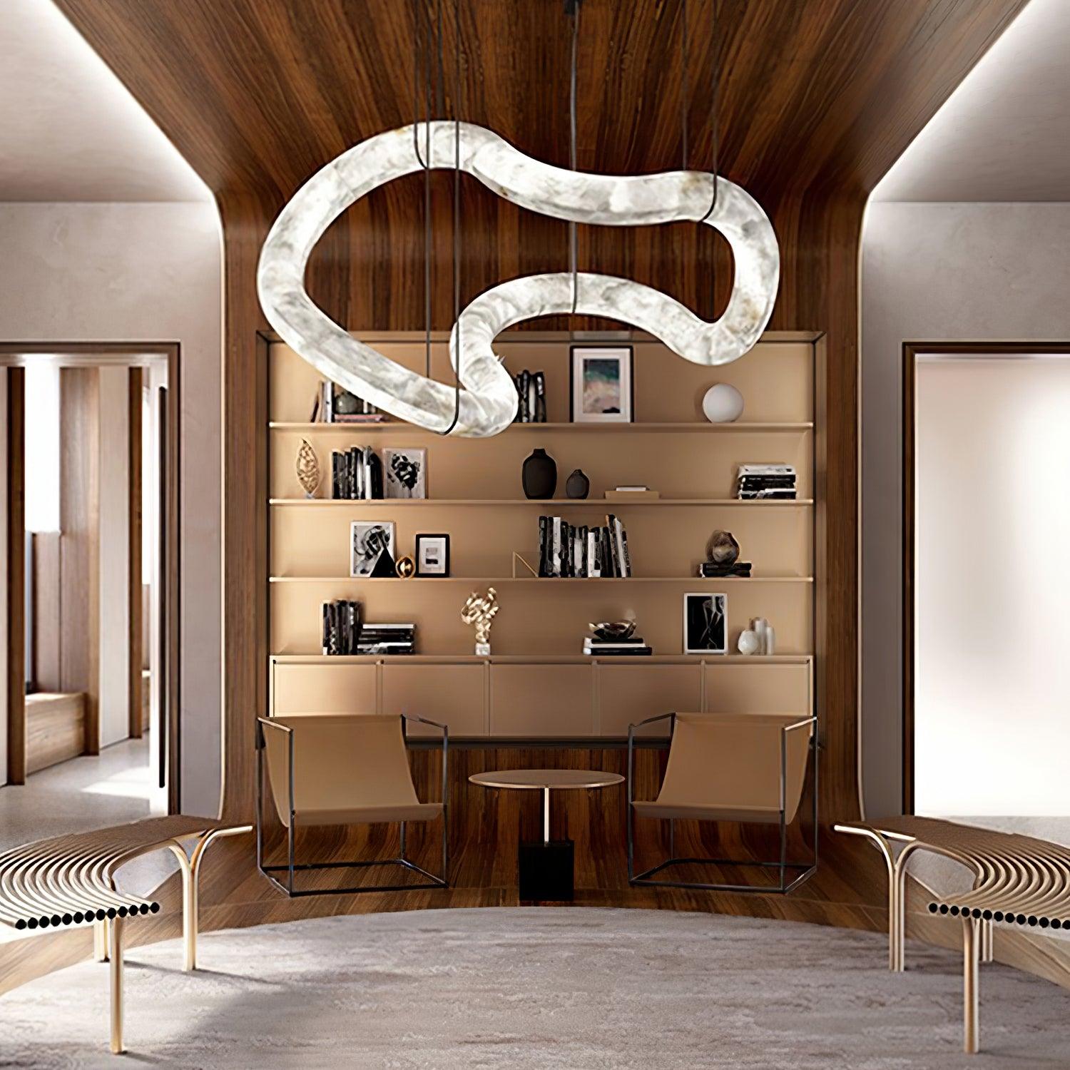 Utalyra Curved Alabaster Pendant Light - Neutralighting