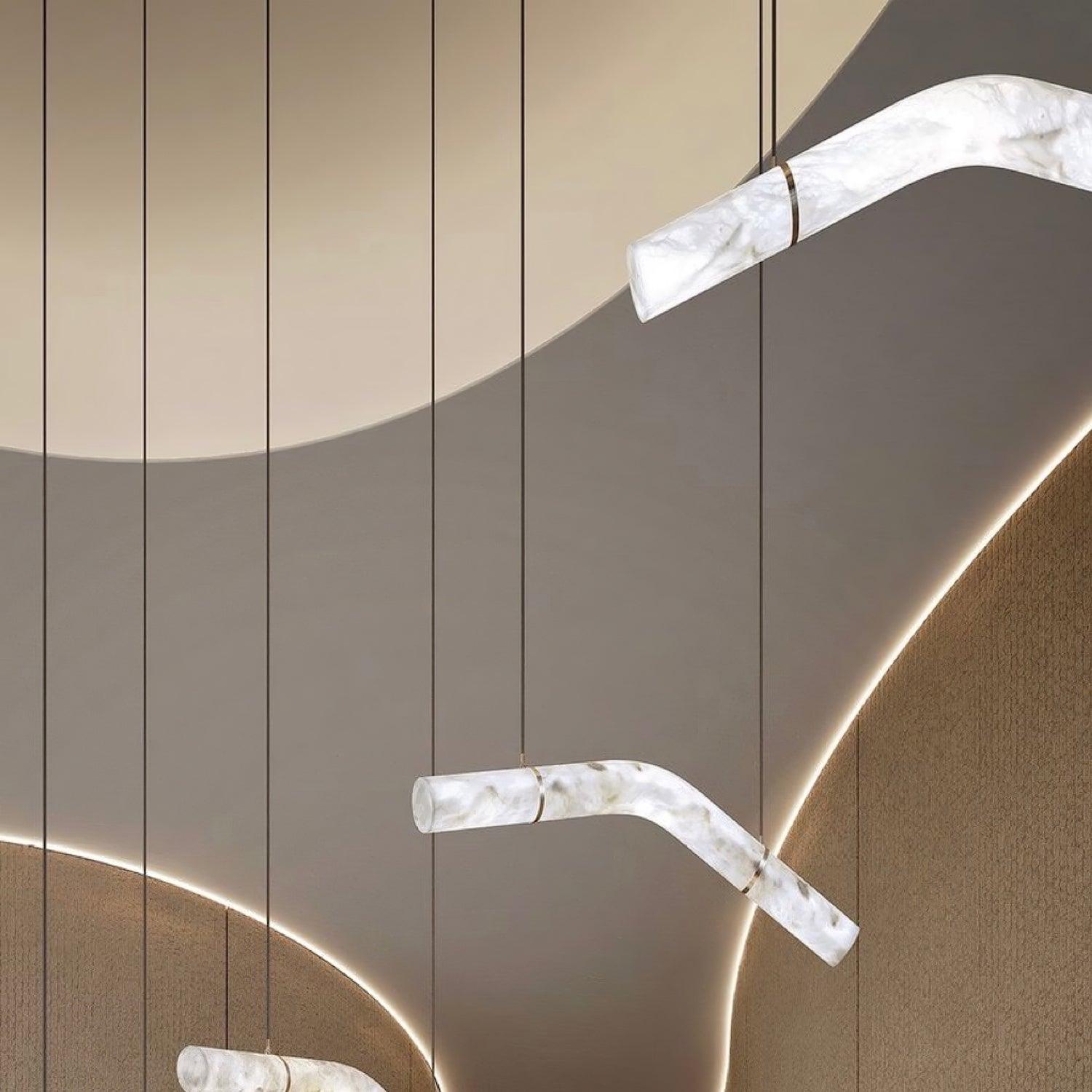 Utalyra Curved Alabaster Pendant Light - Neutralighting