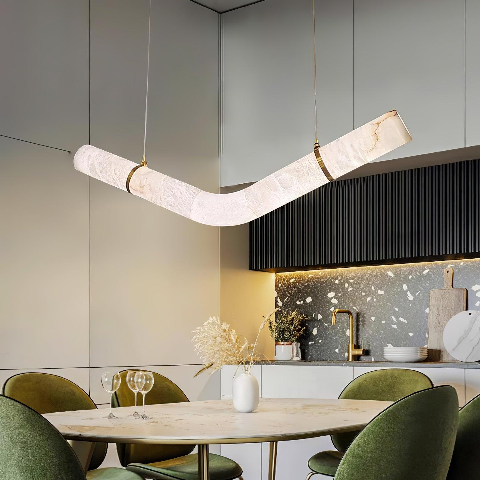 Utalyra Curved Alabaster Pendant Light - Neutralighting