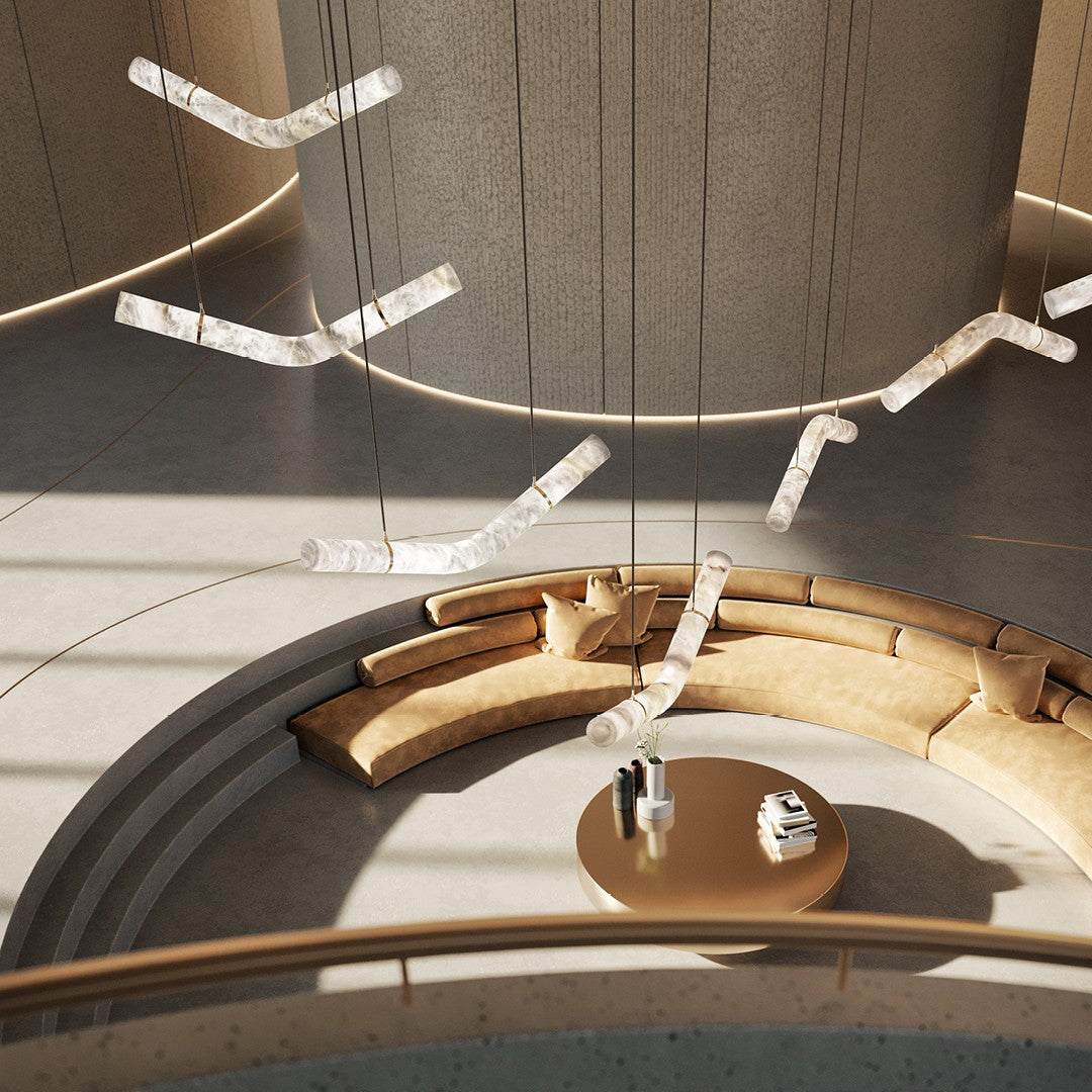 Utalyra Curved Alabaster Pendant Light - Neutralighting