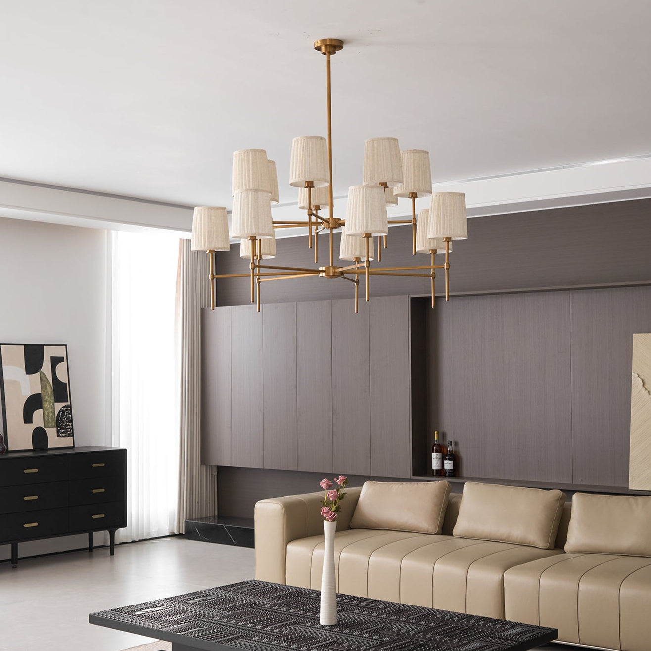 Erthaos Elegance Stoff-Kronleuchter-Letslighting