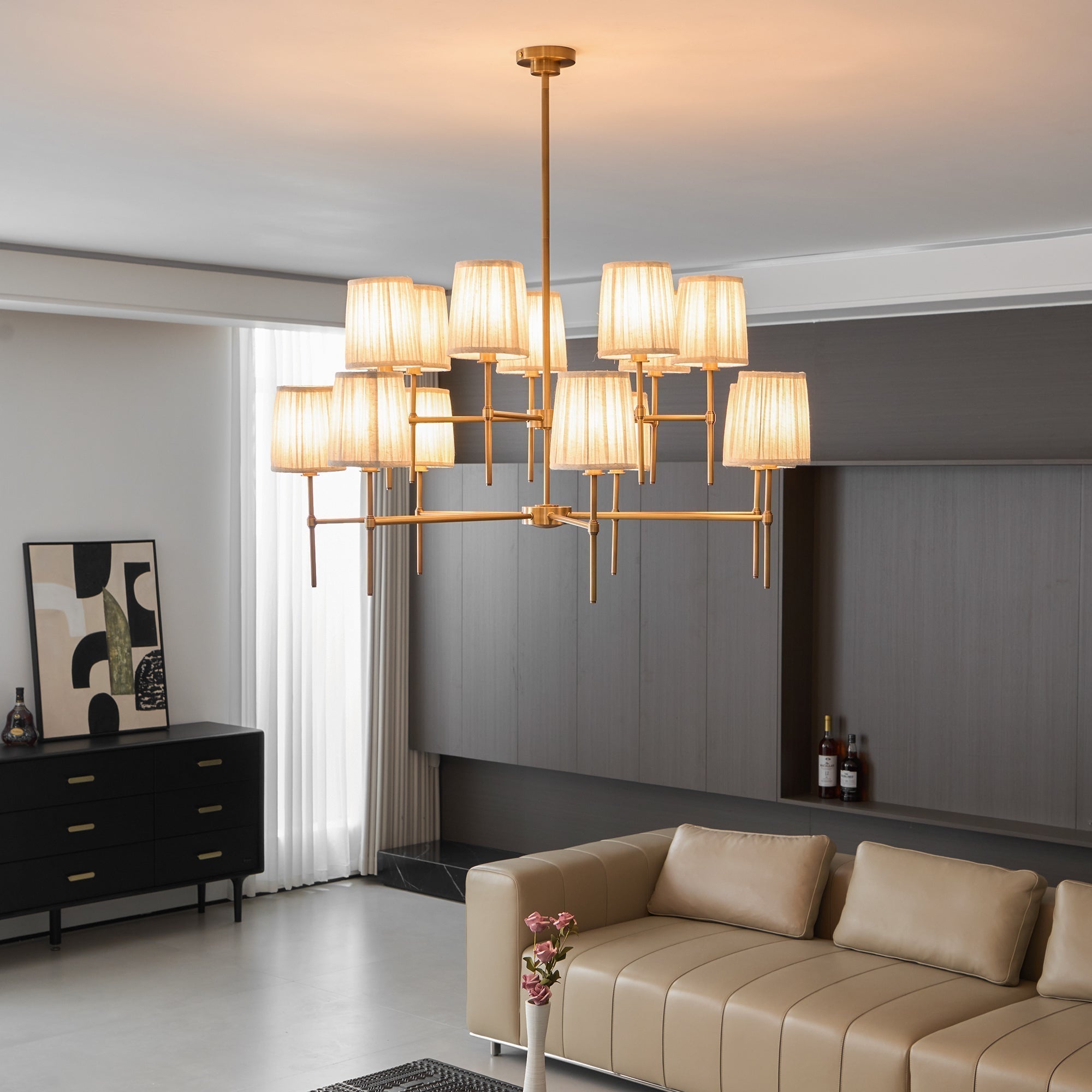 Erthaos Elegance Stoff-Kronleuchter-Letslighting