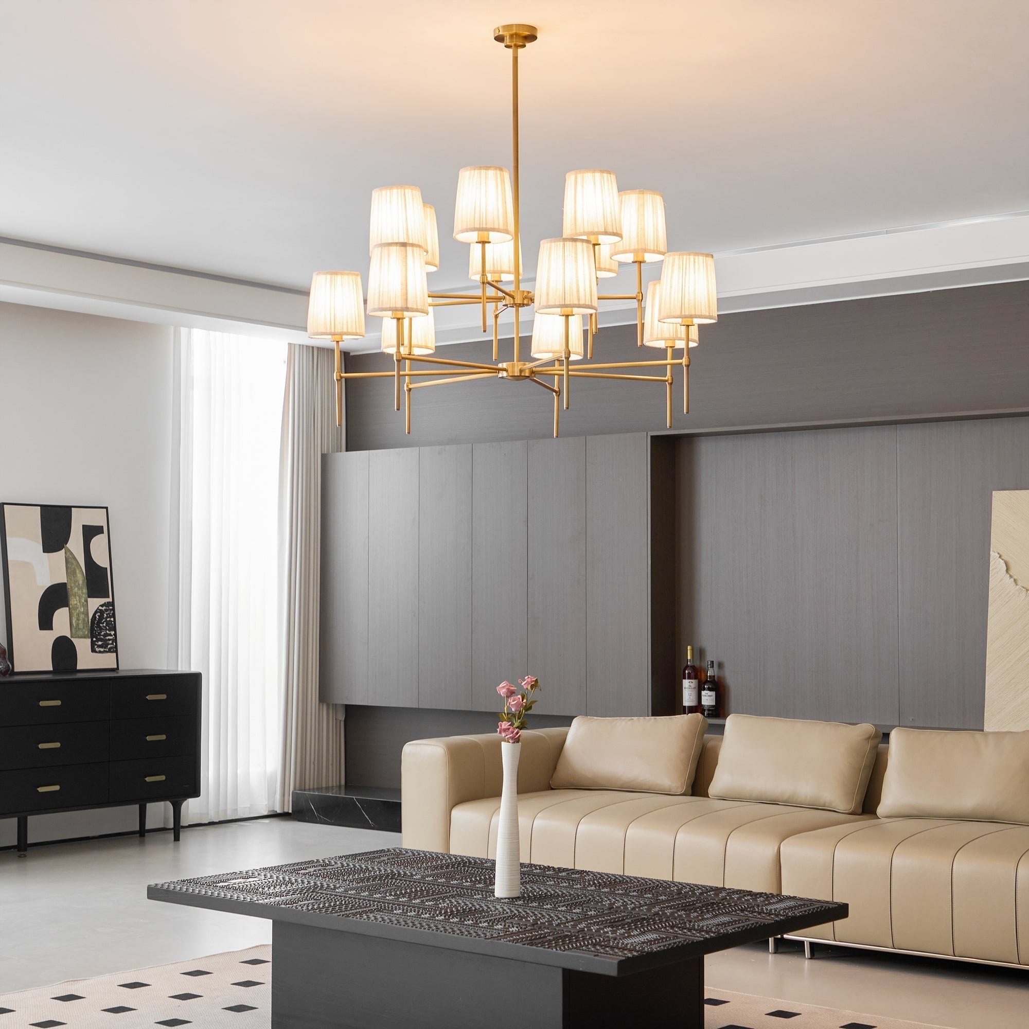 Erthaos Elegance Stoff-Kronleuchter-Letslighting