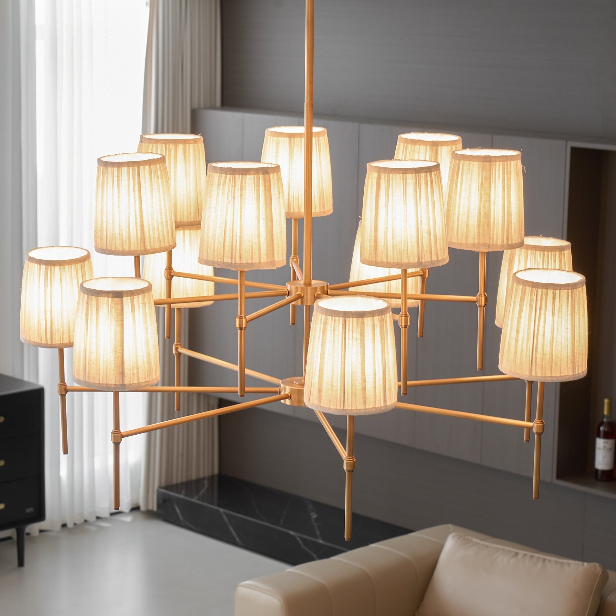 Erthaos Elegance Stoff-Kronleuchter-Letslighting