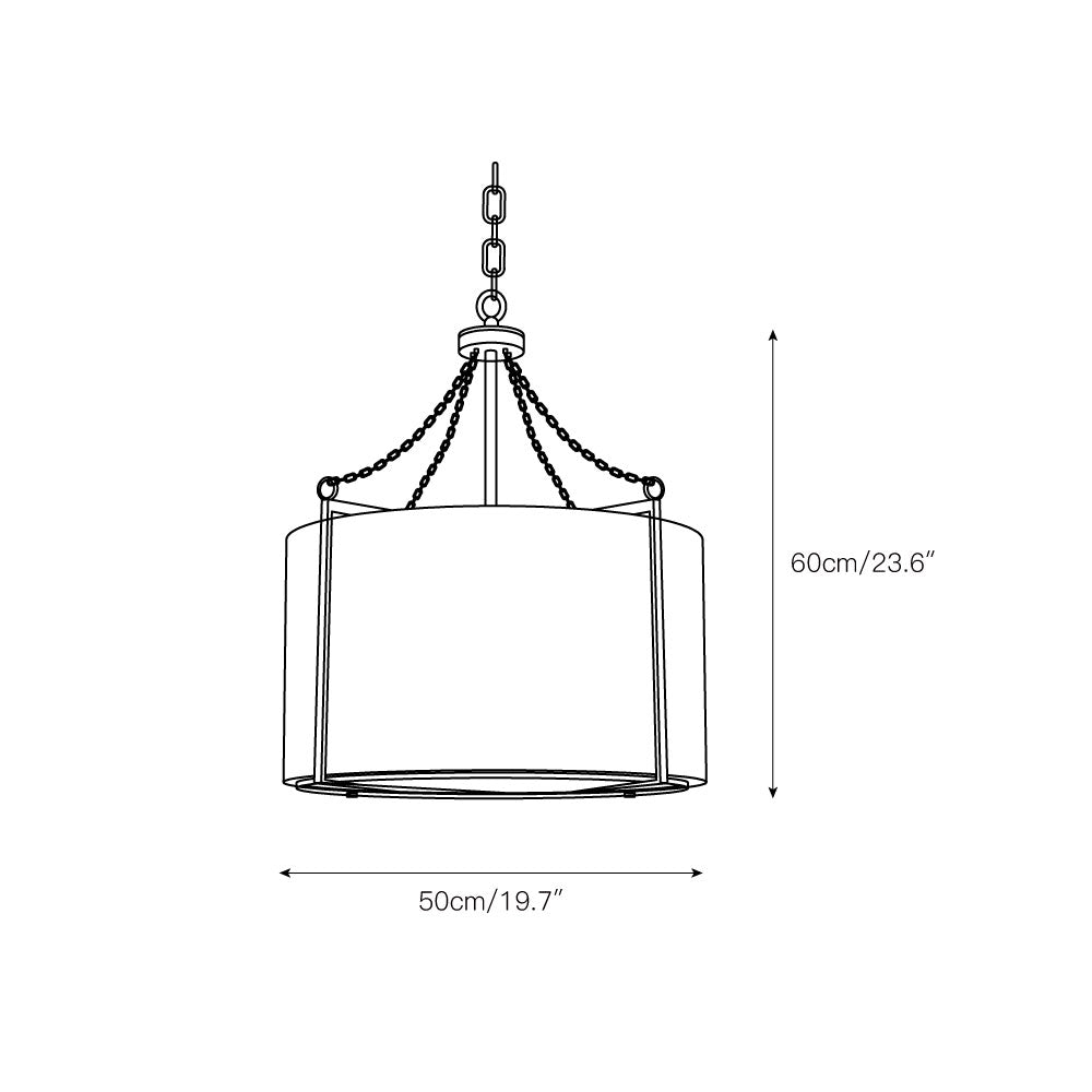 Ivloria Industrieller Vintage Kronleuchter aus Messing mit Stoffbezug-Letslighting