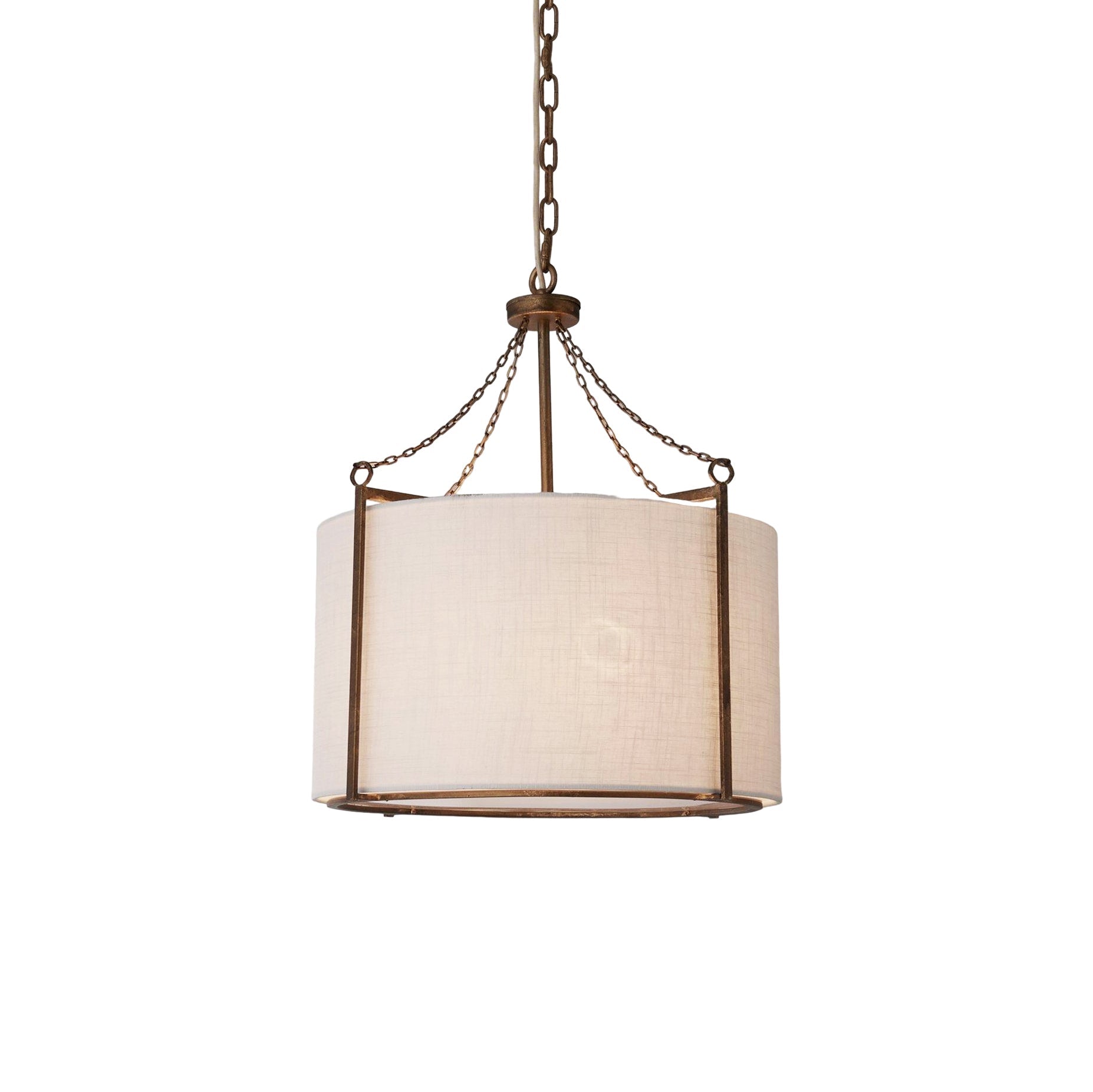 Ivloria Industrieller Vintage Kronleuchter aus Messing mit Stoffbezug-Letslighting