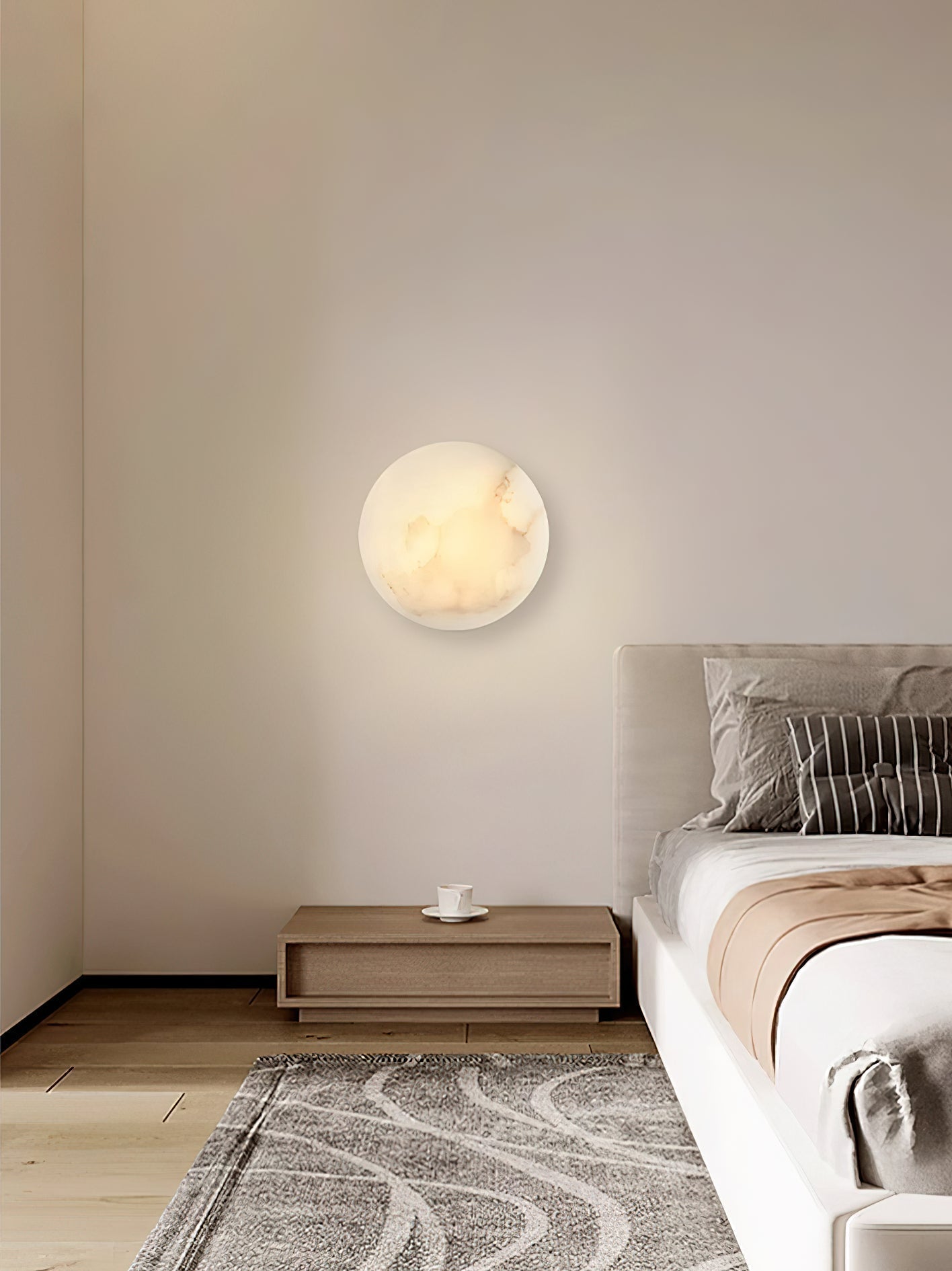 Ilvinan Modern Minimalist Single Alabaster Wall Lamp - Letslighting
