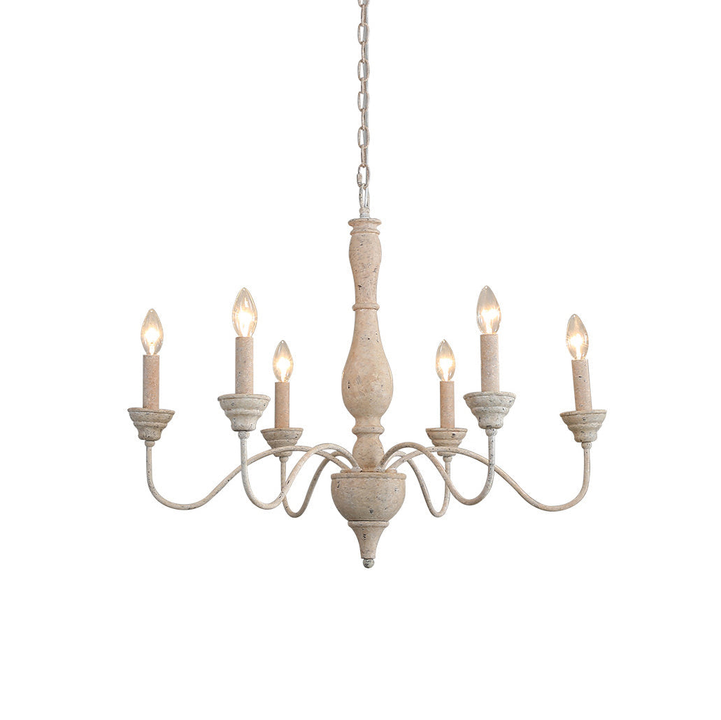 Eurloryra Holz Vintage Kerze Handgeschnitzt Kronleuchter-Letslighting