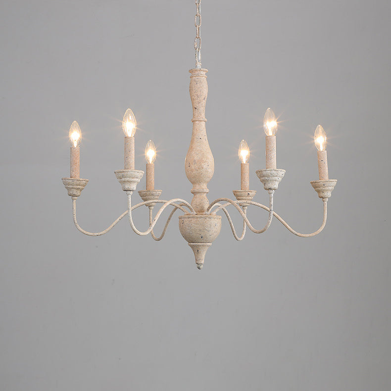 Eurloryra Holz Vintage Kerze Handgeschnitzt Kronleuchter-Letslighting