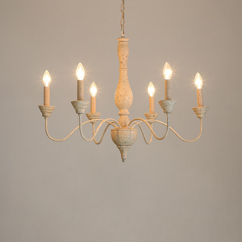 Eurloryra Holz Vintage Kerze Handgeschnitzt Kronleuchter-Letslighting