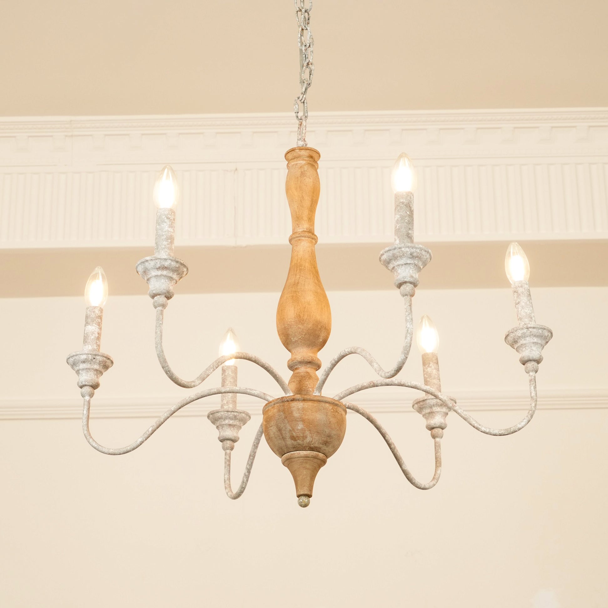 Eurloryra Holz Vintage Kerze Handgeschnitzt Kronleuchter-Letslighting