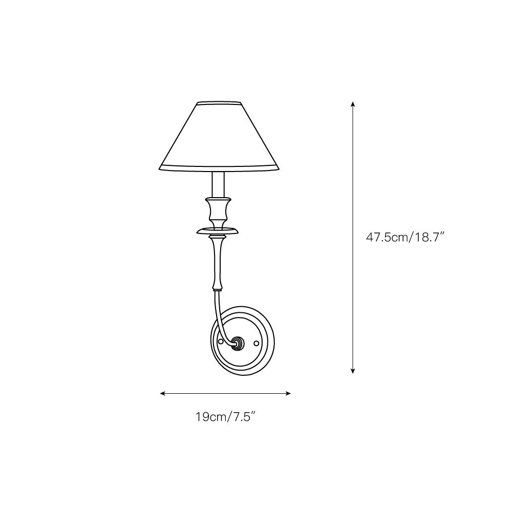 Vedoror Industrielle Vintage Wandleuchte aus Messing mit Stoffbezug-Letslighting