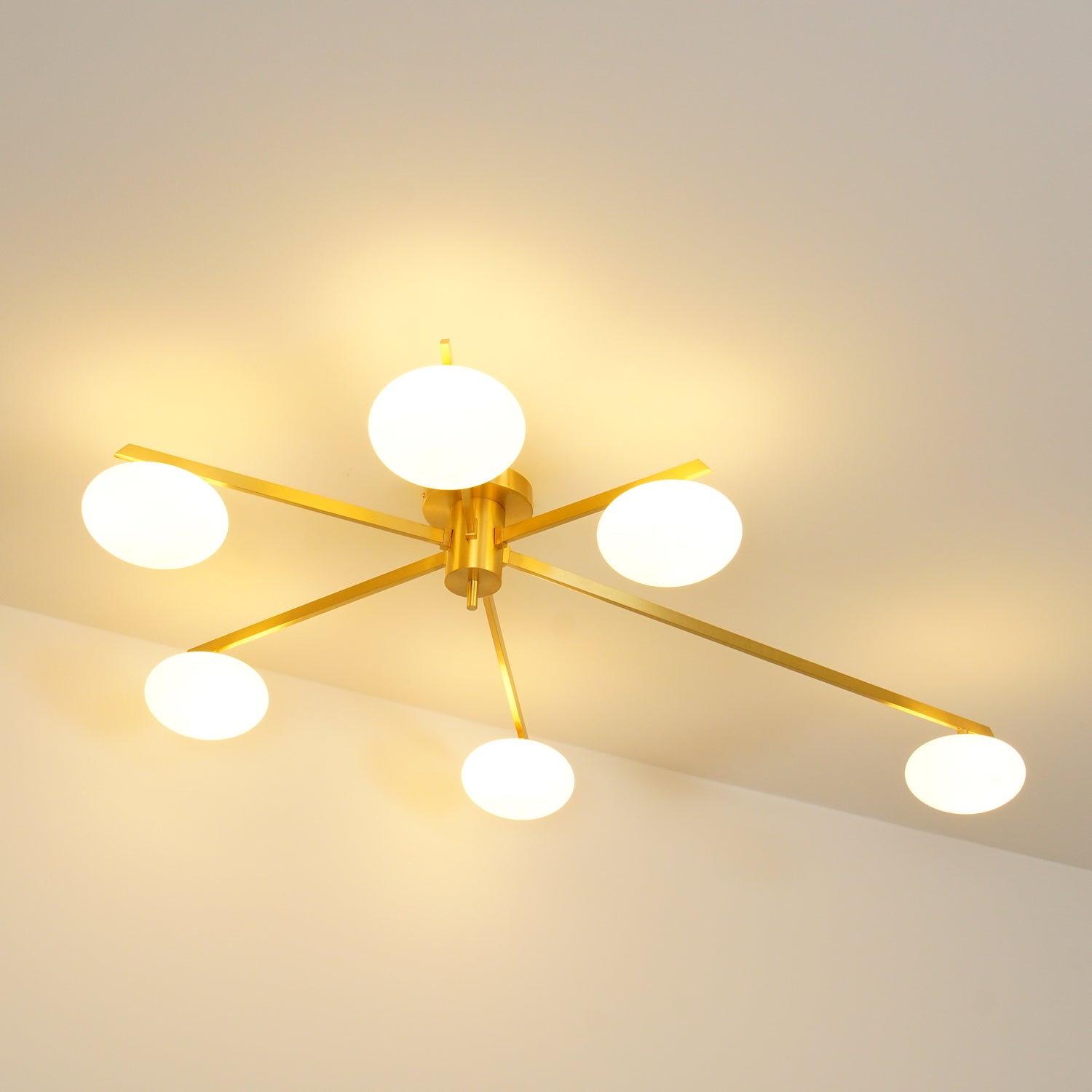 Lustra Deckenleuchte Schwarz Weiß Glas-Letslighting