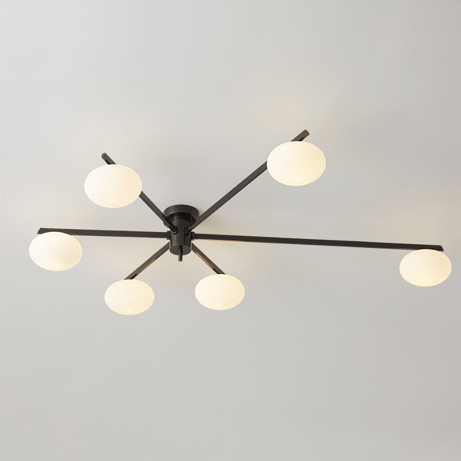 Lustra Deckenleuchte Schwarz Weiß Glas-Letslighting