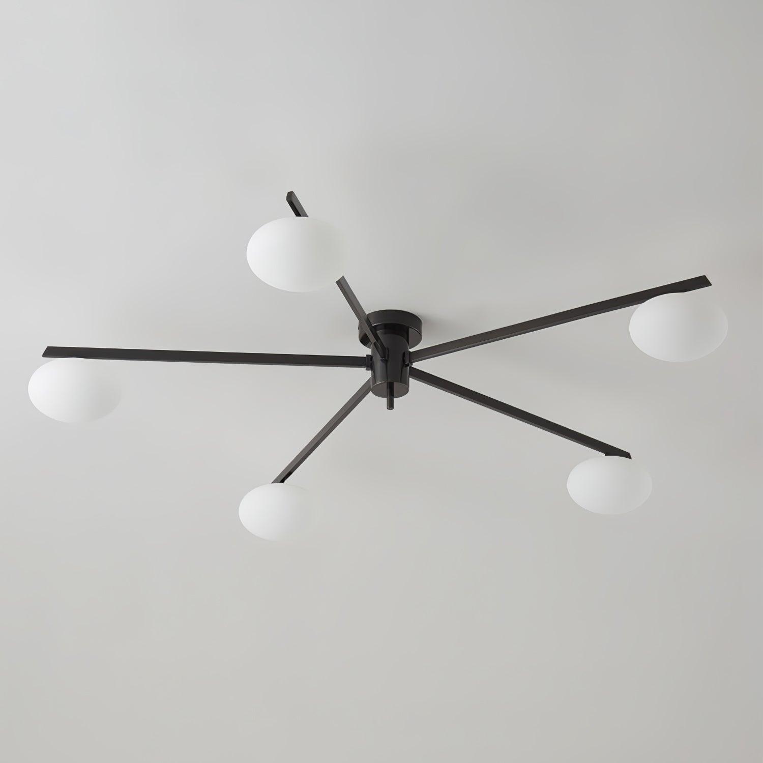 Lustra Deckenleuchte Schwarz Weiß Glas-Letslighting
