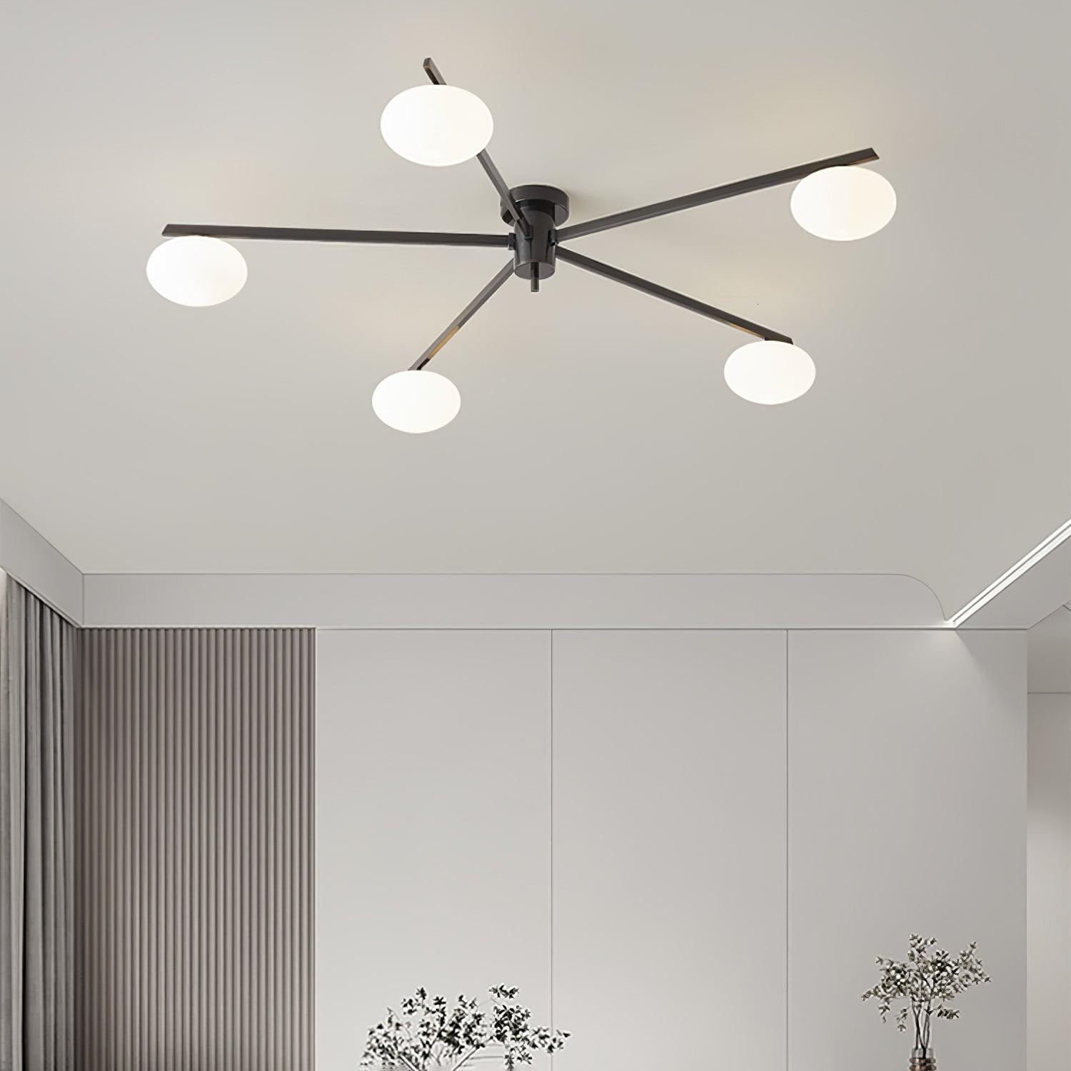 Lustra Deckenleuchte Schwarz Weiß Glas-Letslighting