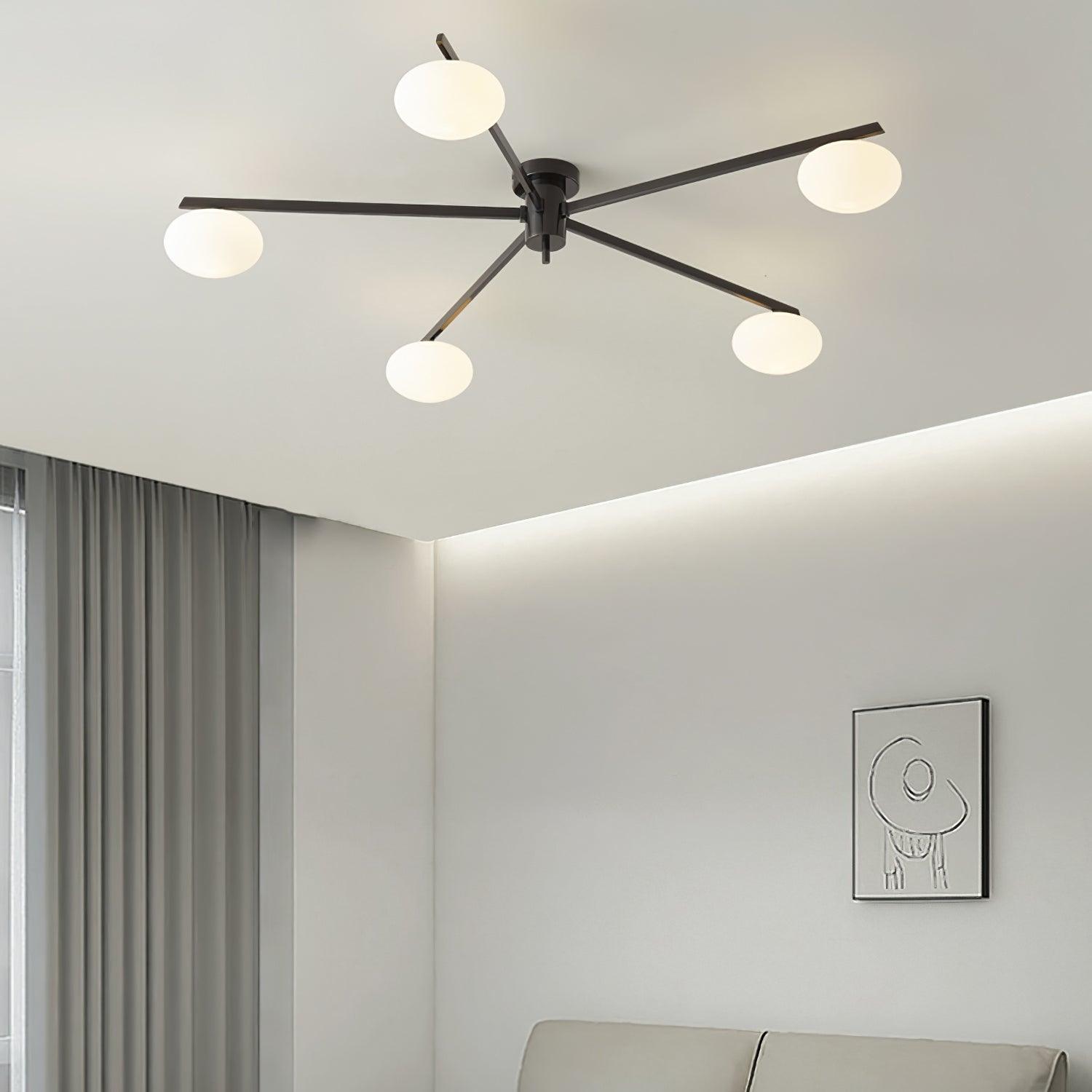 Lustra Deckenleuchte Schwarz Weiß Glas-Letslighting
