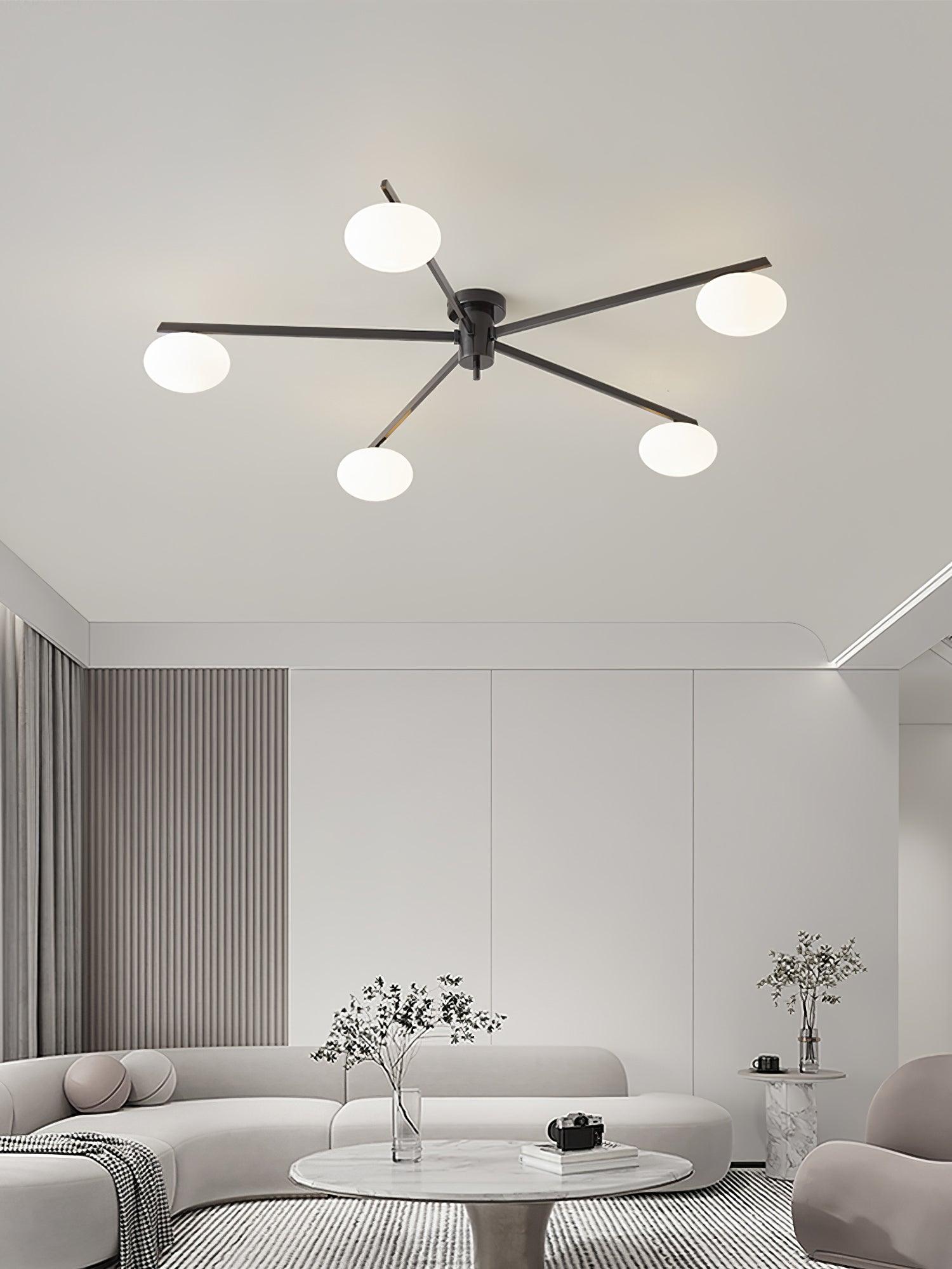 Lustra Deckenleuchte Schwarz Weiß Glas-Letslighting