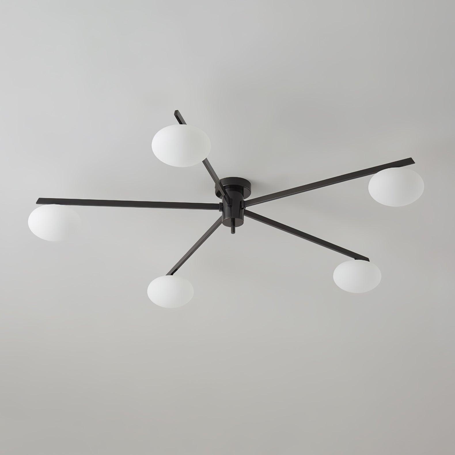 Lustra Deckenleuchte Schwarz Weiß Glas-Letslighting