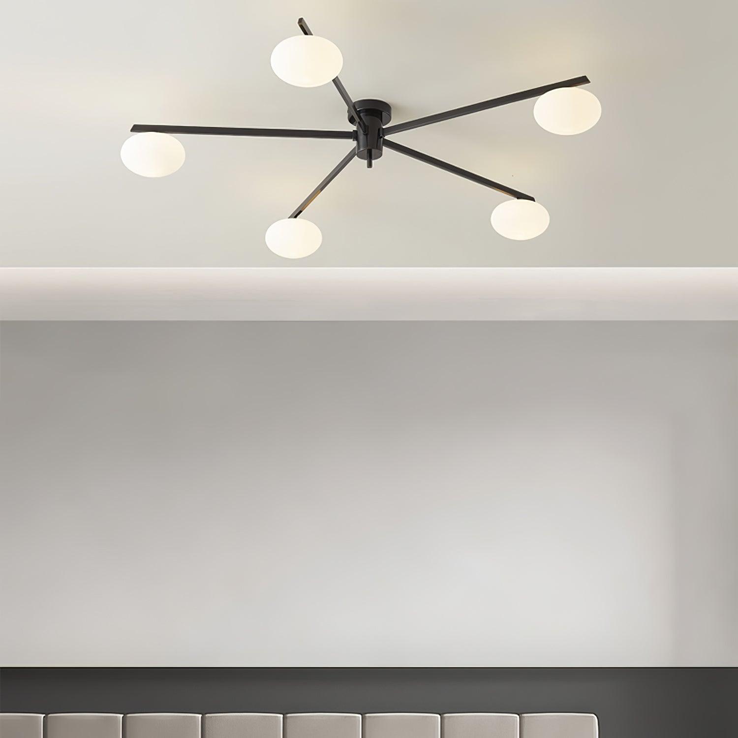 Lustra Deckenleuchte Schwarz Weiß Glas-Letslighting