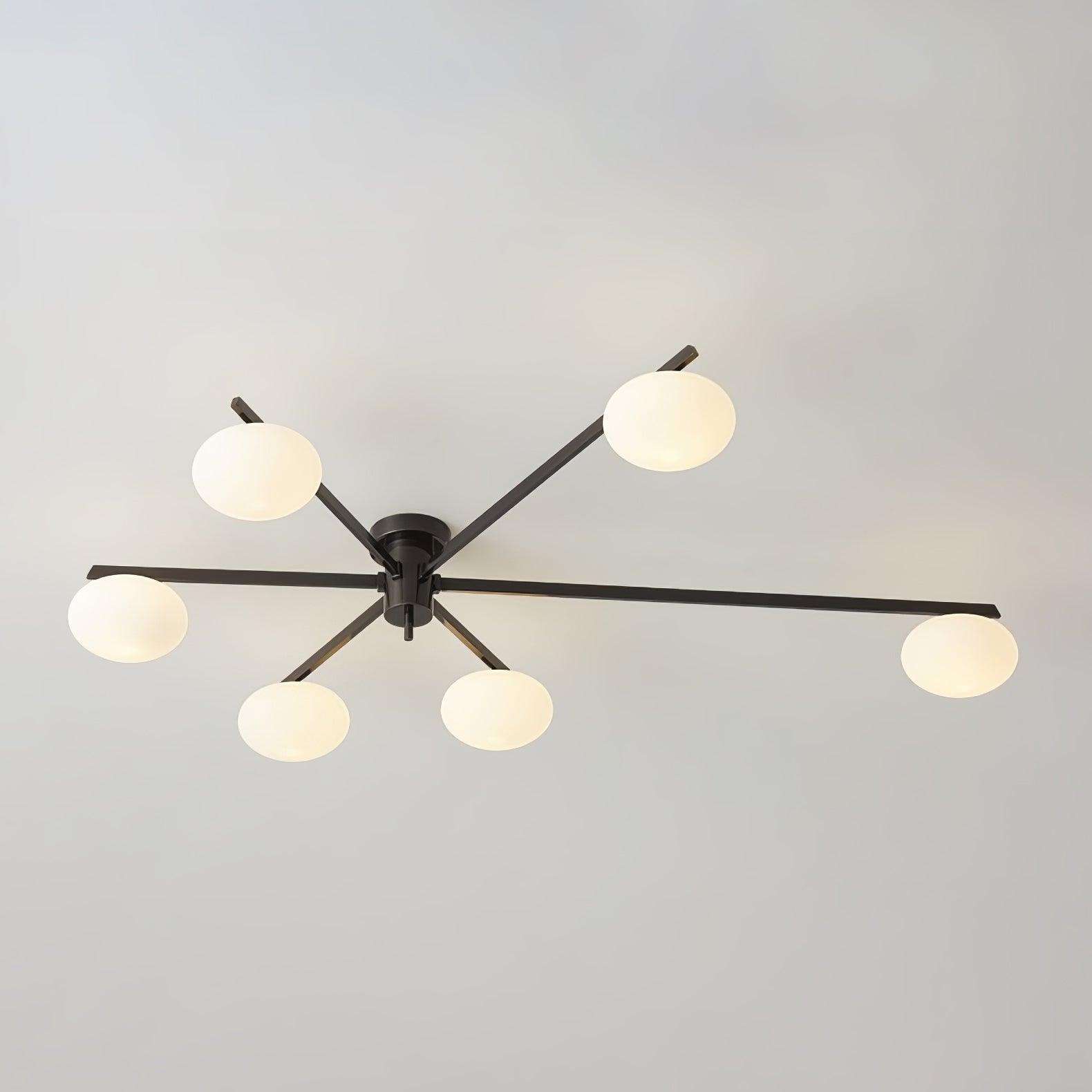 Lustra Deckenleuchte Schwarz Weiß Glas-Letslighting