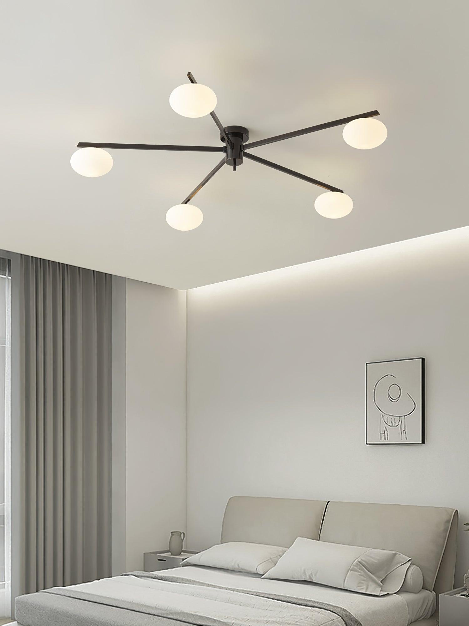 Lustra Deckenleuchte Schwarz Weiß Glas-Letslighting