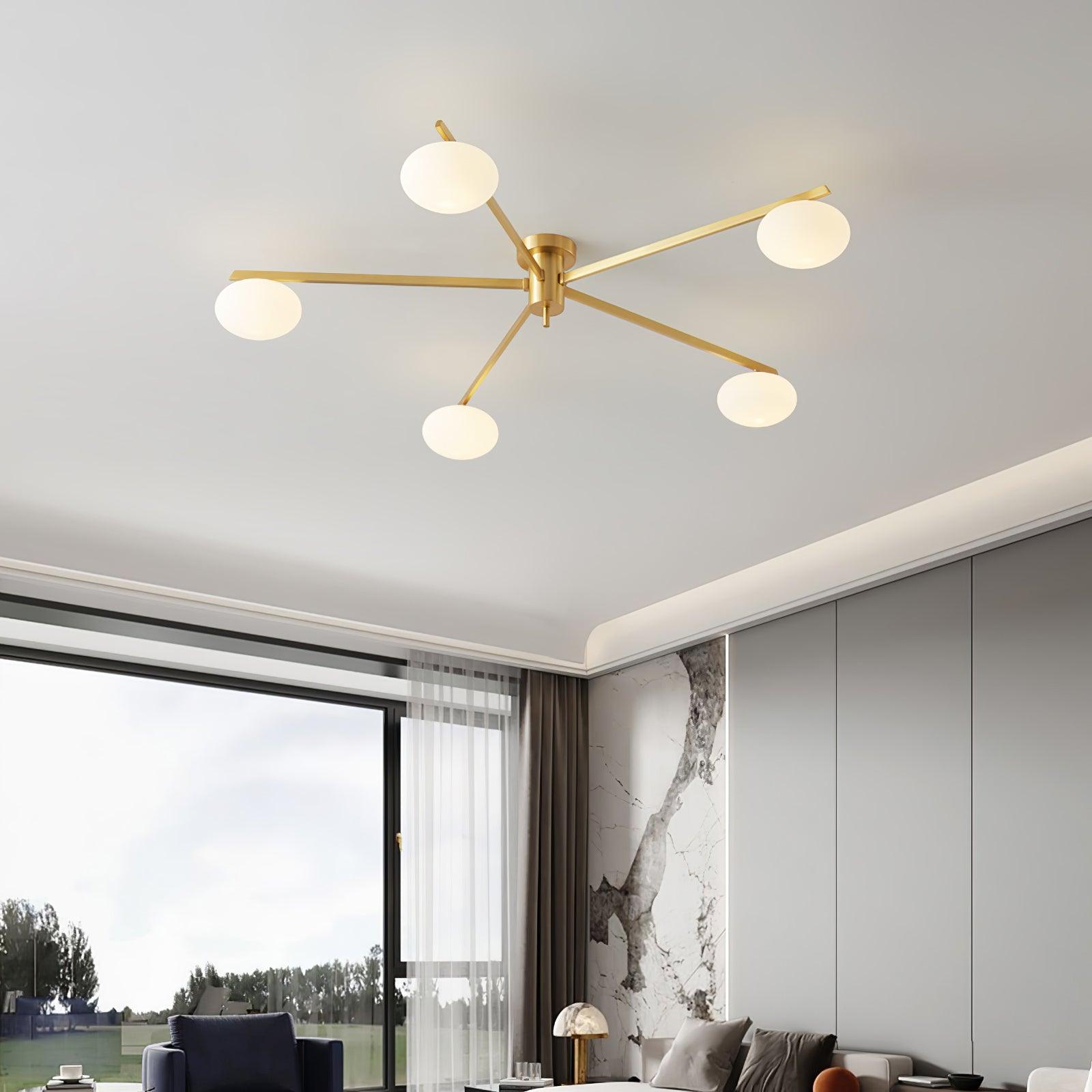 Lustra Deckenleuchte Schwarz Weiß Glas-Letslighting