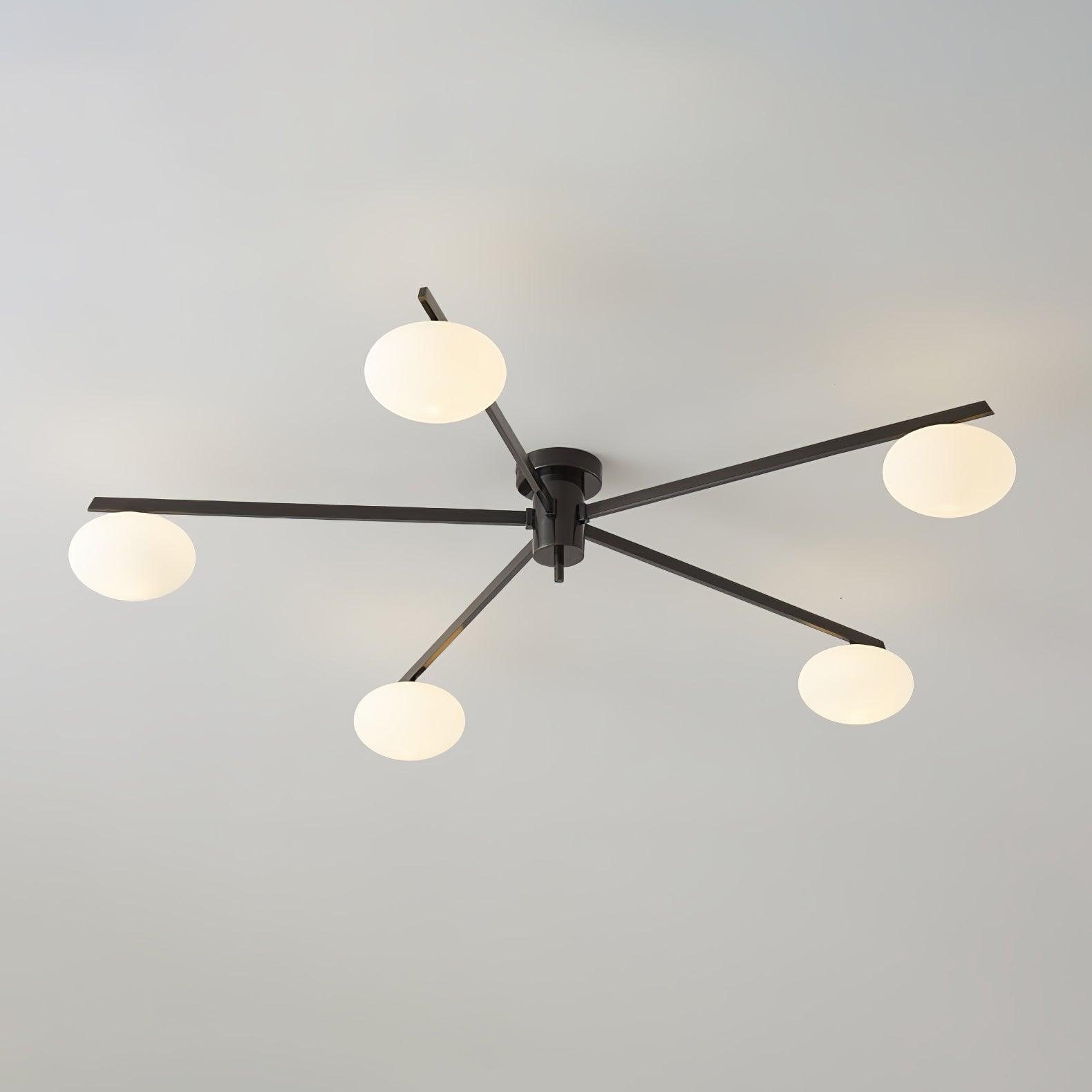 Lustra Deckenleuchte Schwarz Weiß Glas-Letslighting