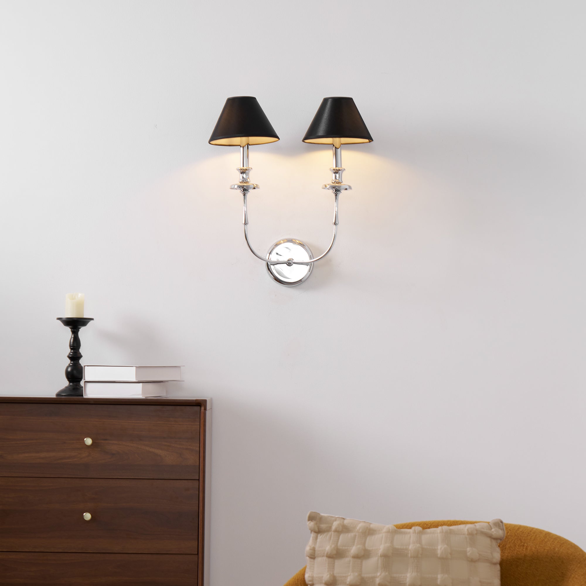 Vedoror Industrielle Vintage Wandleuchte aus Messing mit Stoffbezug-Letslighting