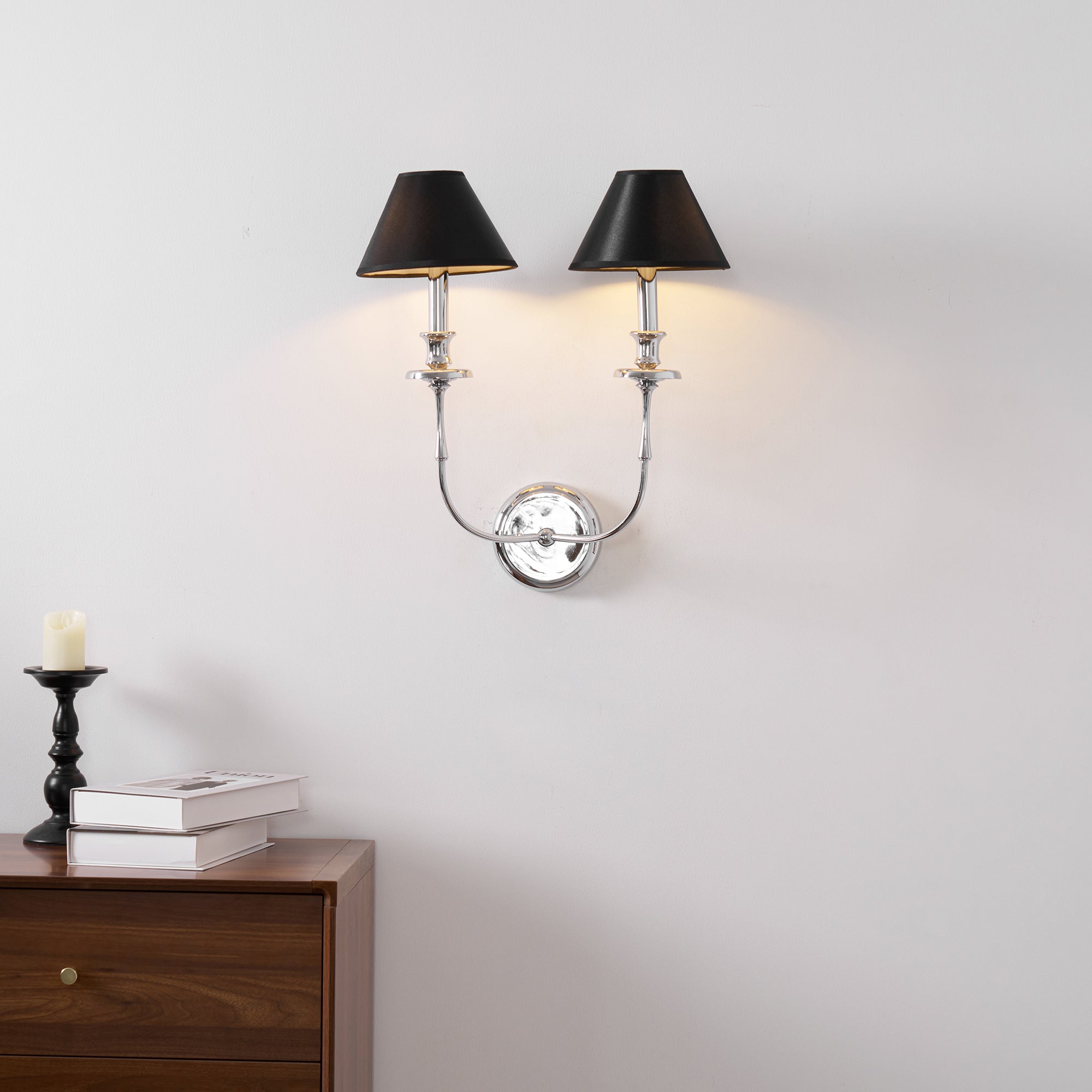 Vedoror Industrielle Vintage Wandleuchte aus Messing mit Stoffbezug-Letslighting