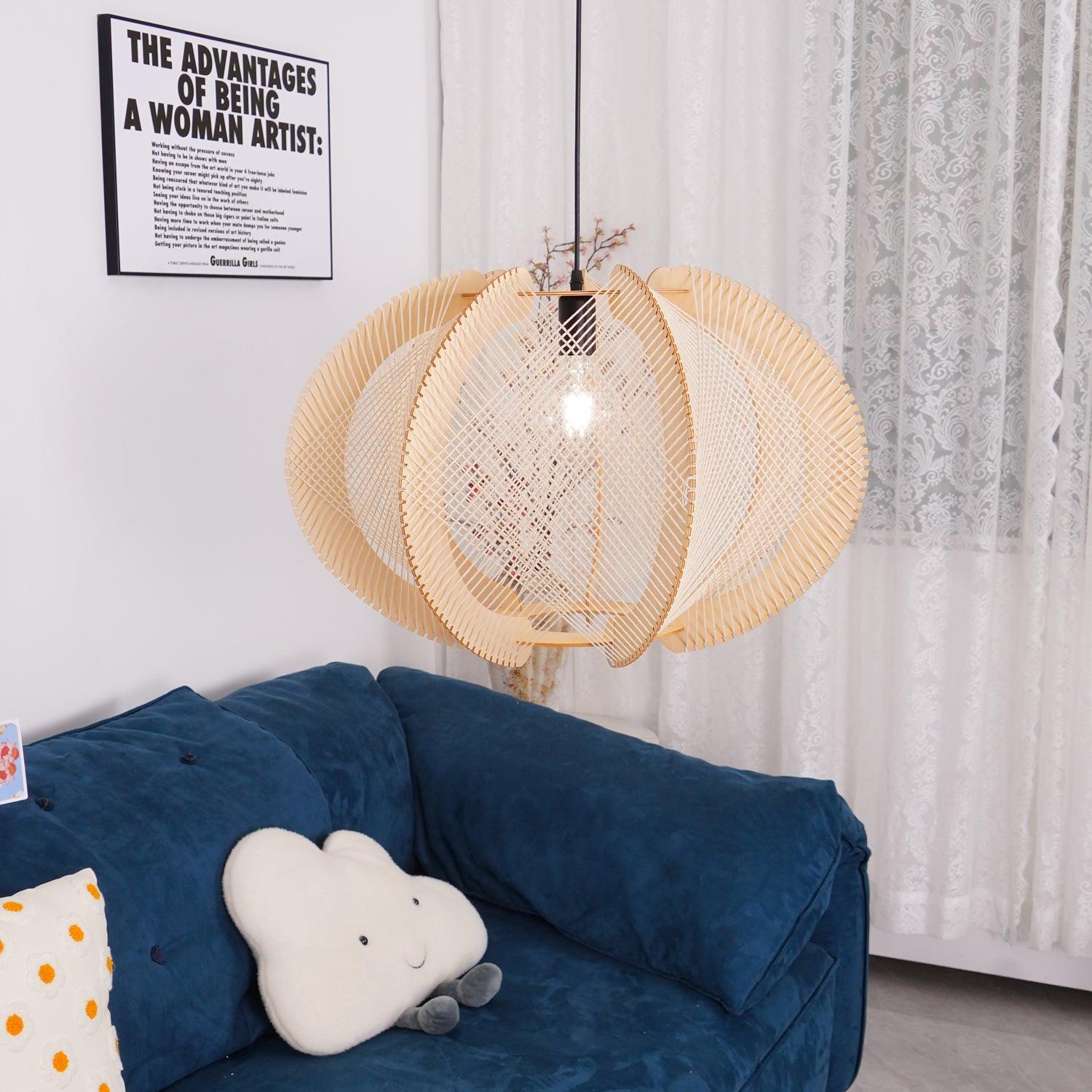 Calyraice Holz & Hanfseil Hängeleuchte-Letslighting