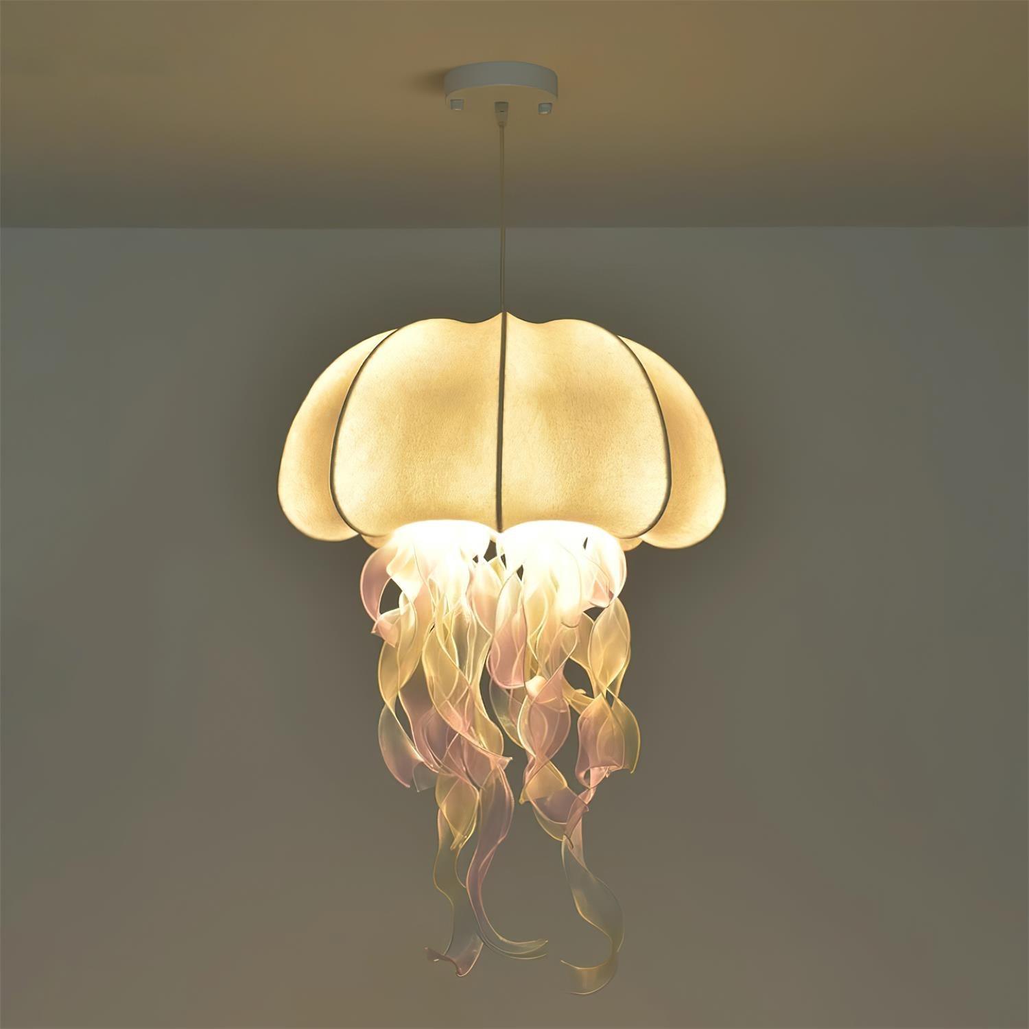 Jellyfish Pendant Light with Iridescent Ribbons - Letslighting