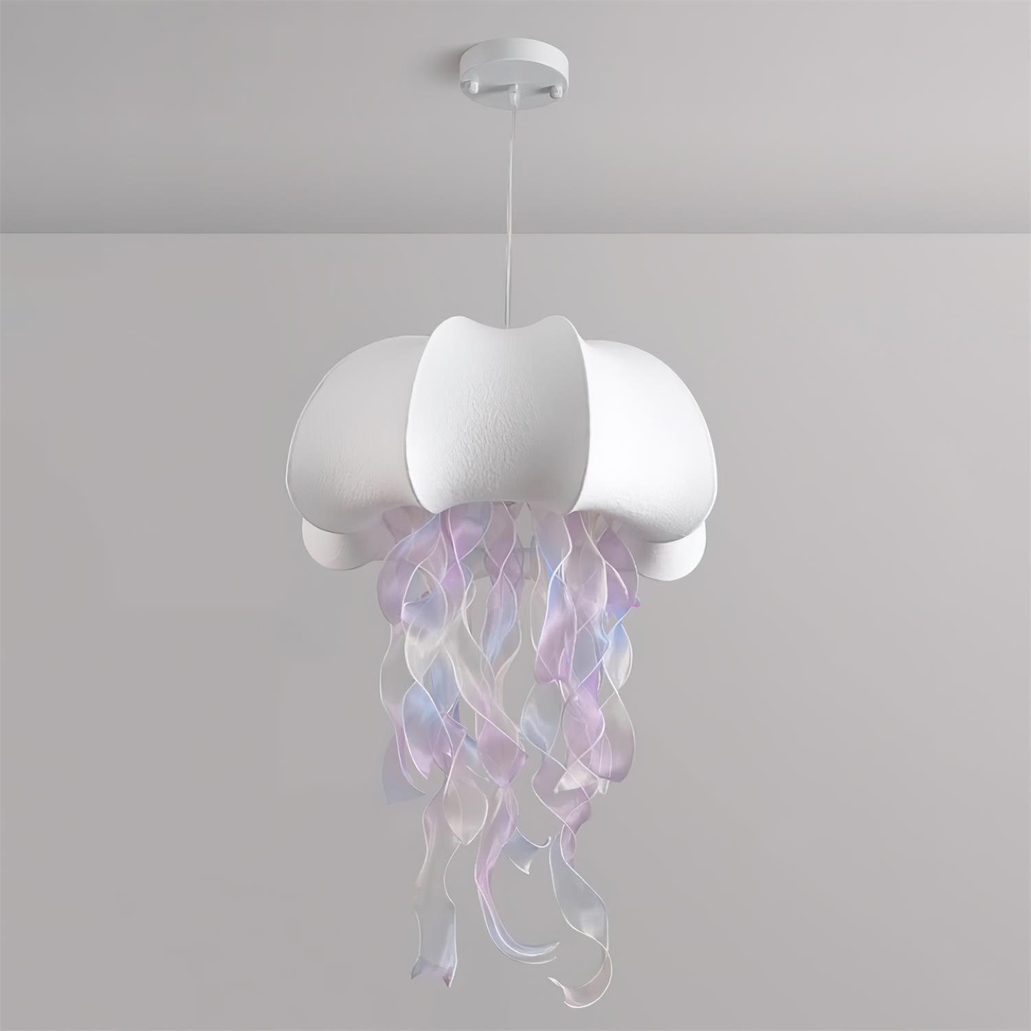 Jellyfish Pendant Light with Iridescent Ribbons - Letslighting