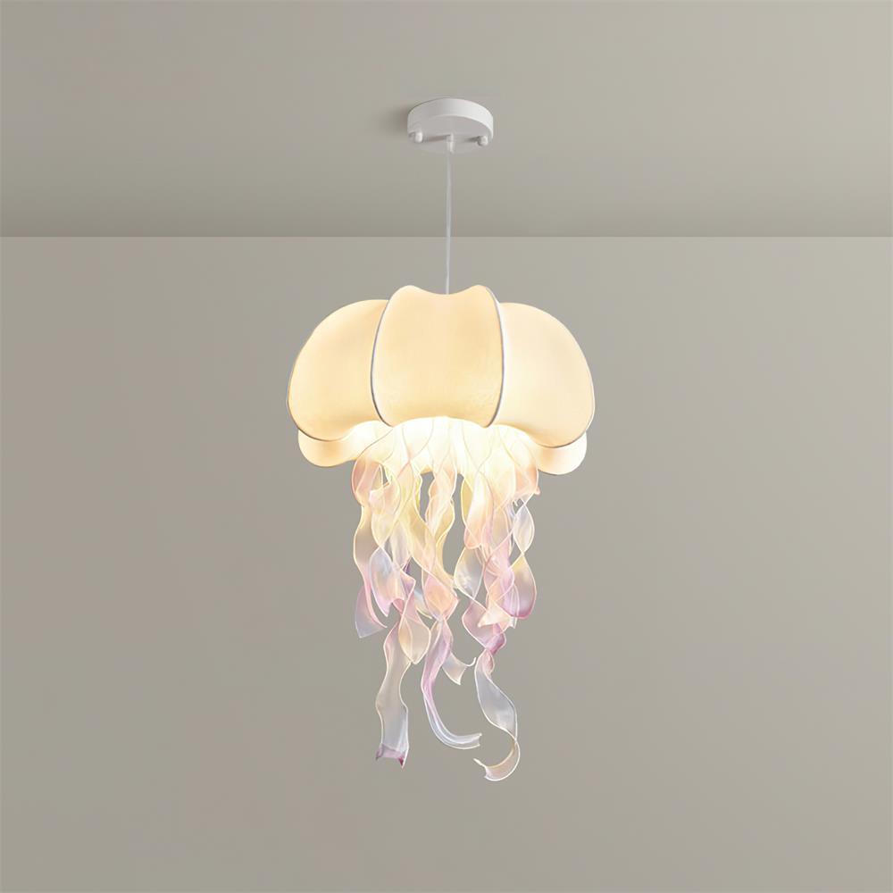 Jellyfish Pendant Light with Iridescent Ribbons - Letslighting