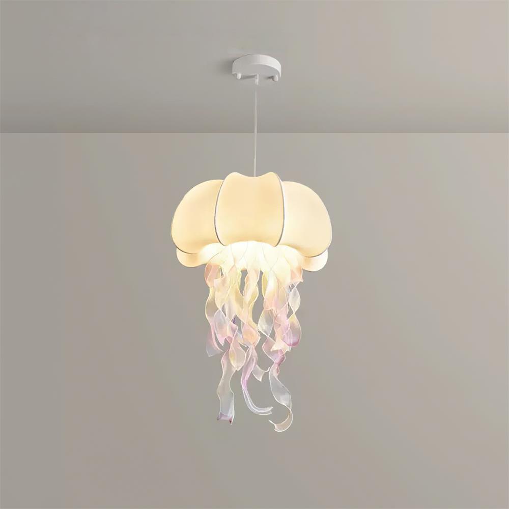 Jellyfish Pendant Light with Iridescent Ribbons - Letslighting