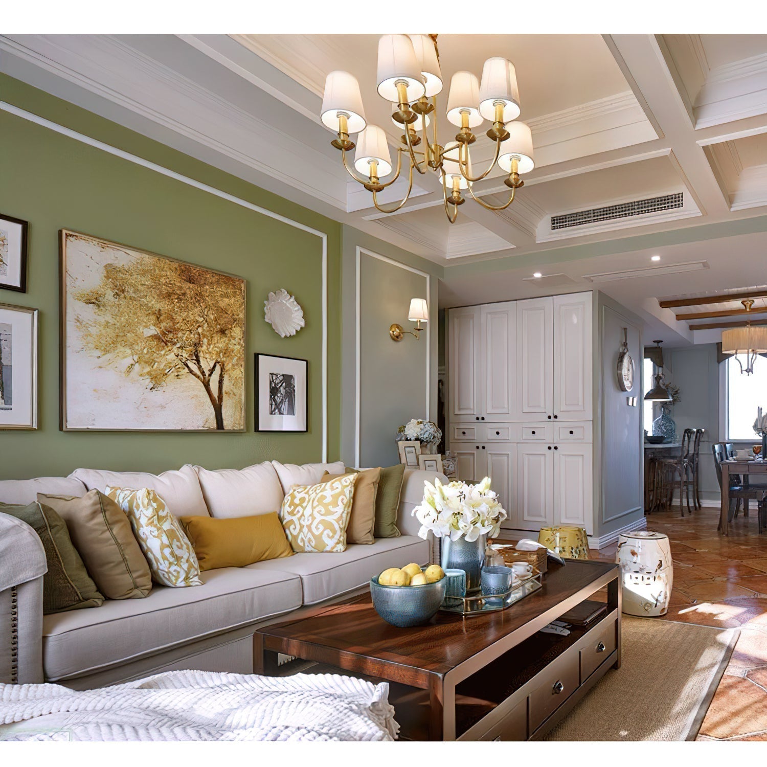 Vilorira Vintage Brass Fabric Chandelier - Letslighting