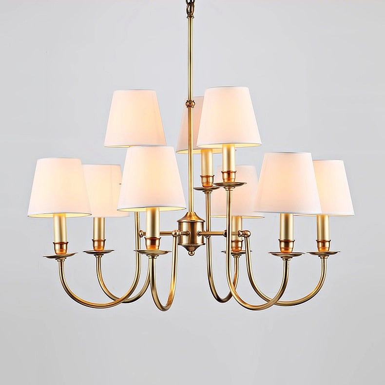Vilorira Vintage Brass Fabric Chandelier - Letslighting