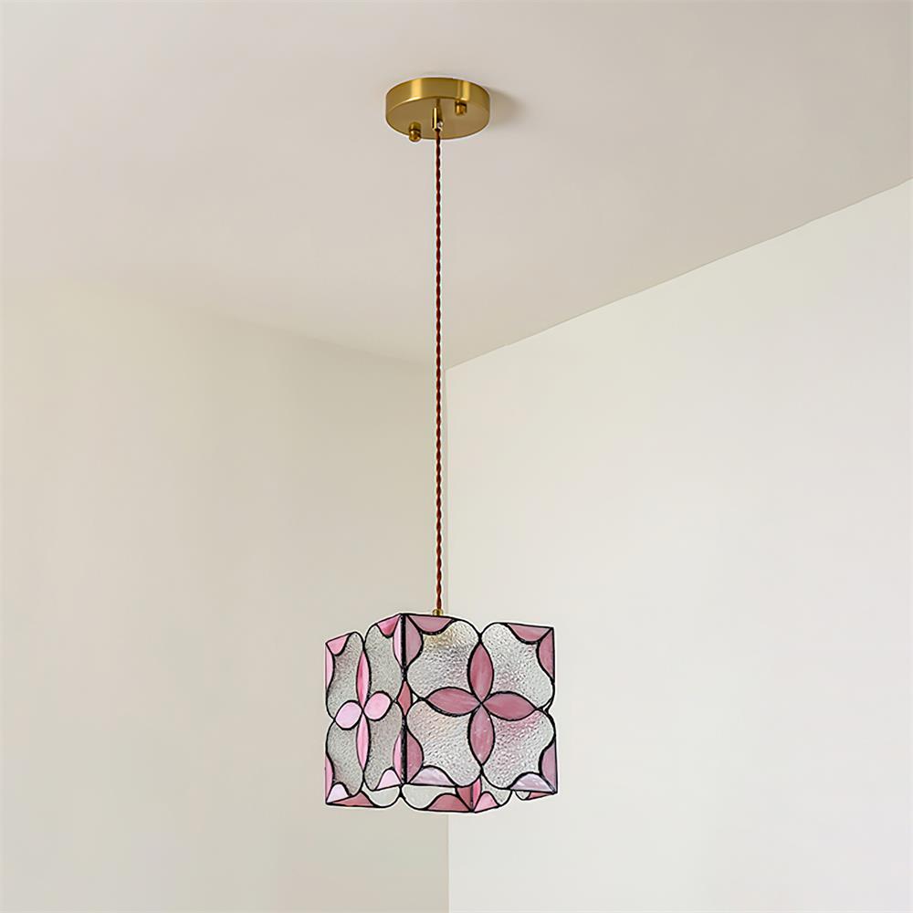 Glyna Pendelleuchte Buntglas Tiffany Blume-Letslighting