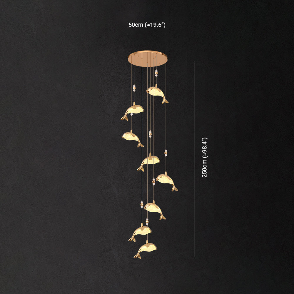 Arisha Design LED Pendelleuchte Schlaf/Esszimmer/Kinderzimmer Gold