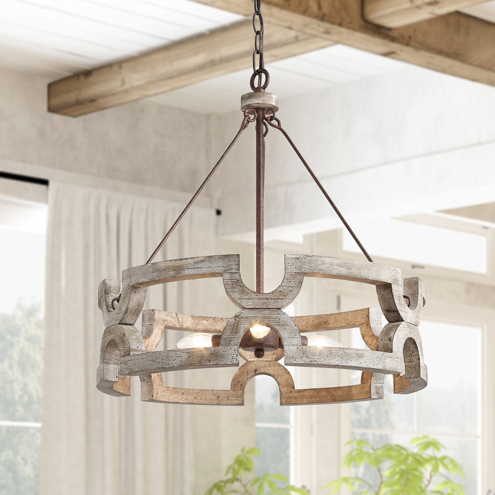 Evelan Holz Kreativität Handgeschnitzt Kronleuchter-Letslighting