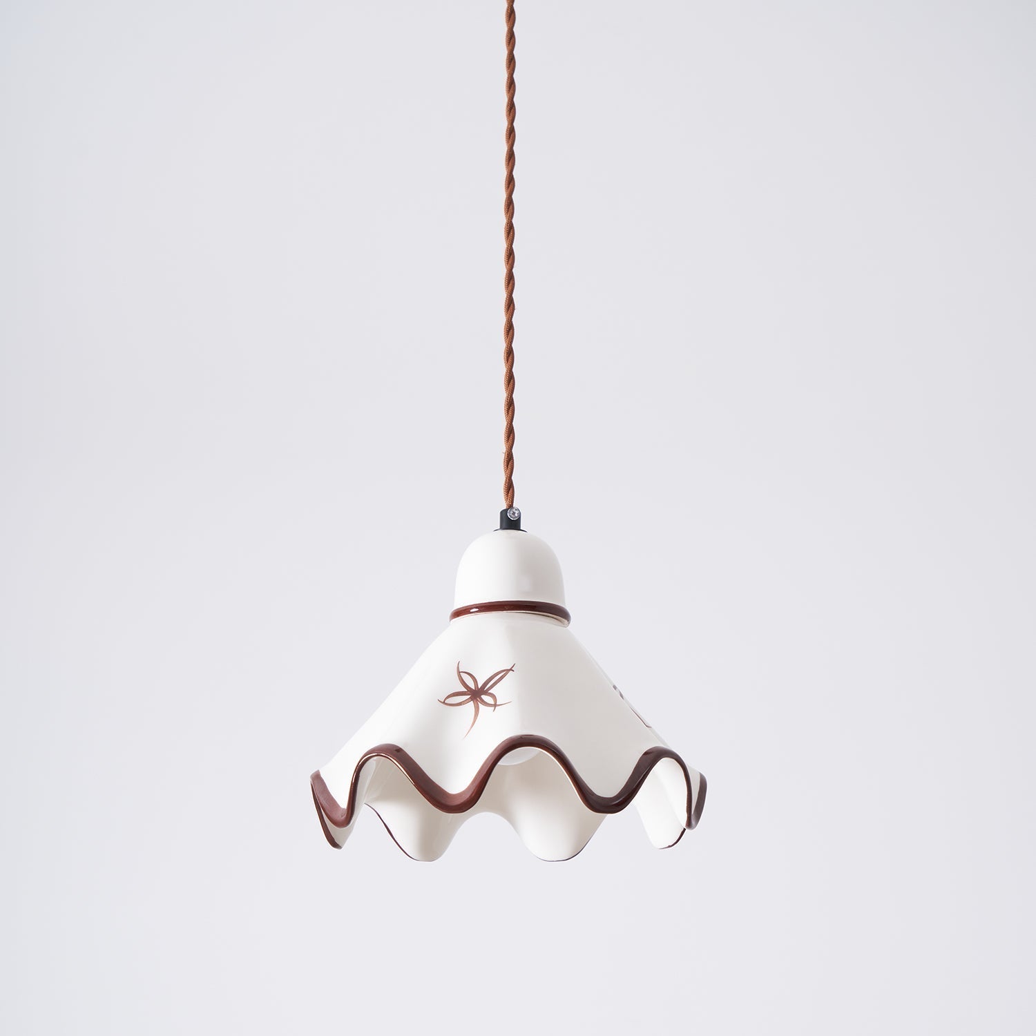Pendelleuchte Keramik Schirm Rustikal Braun Akzent Retro-Letslighting