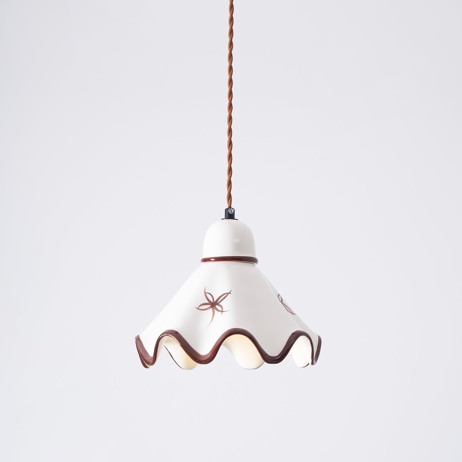 Pendelleuchte Keramik Schirm Rustikal Braun Akzent Retro-Letslighting