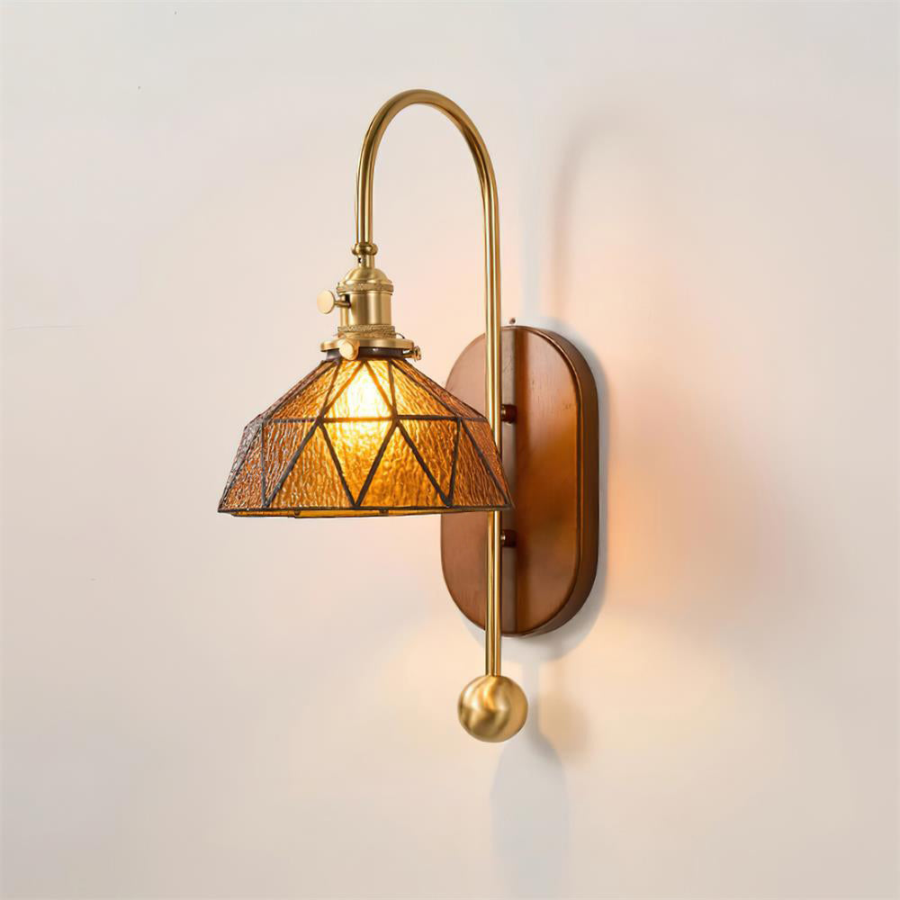 Vale Vintage Glas-Holz-Wandleuchte-Letslighting