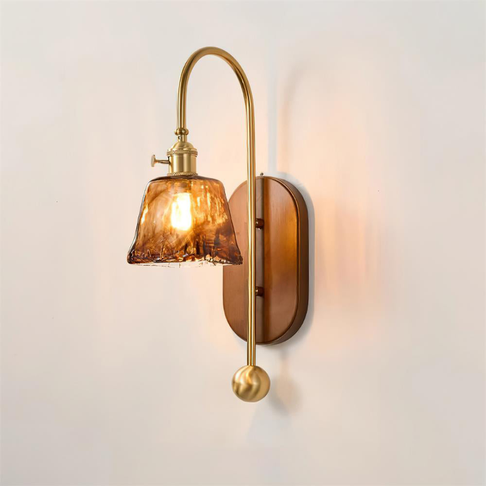 Vale Vintage Glas-Holz-Wandleuchte-Letslighting