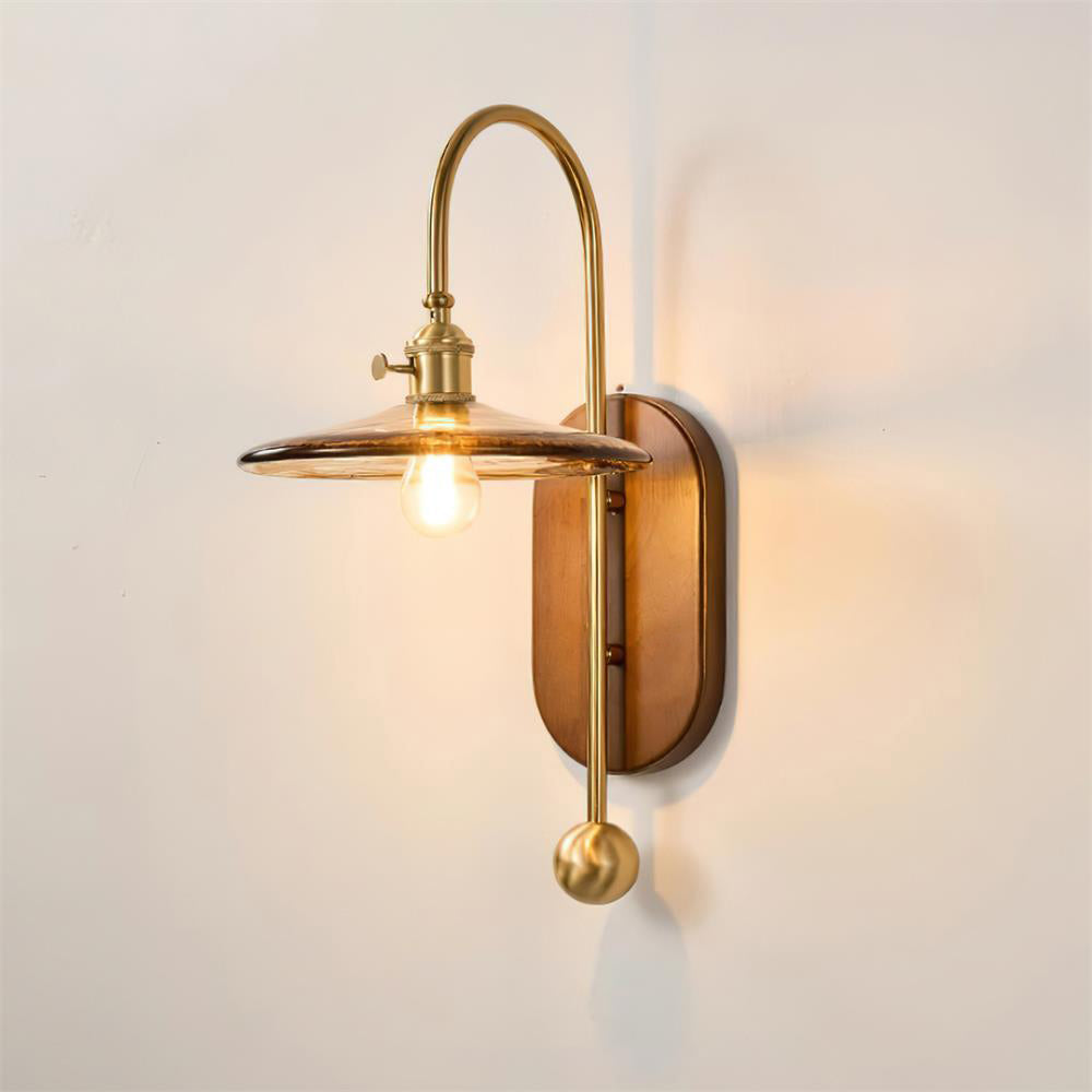 Vale Vintage Glas-Holz-Wandleuchte-Letslighting