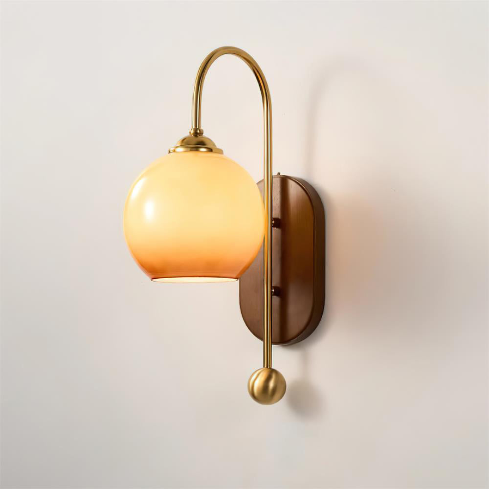 Vale Vintage Glas-Holz-Wandleuchte-Letslighting