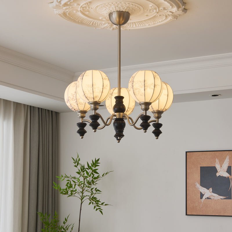 Osilan Traditioneller Eleganter Kronleuchter aus Vintage-Holz-Letslighting